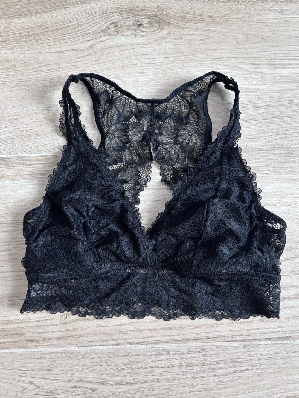 Auden Lightly Lined Bralette Bra Black Lace Women’s Size Small